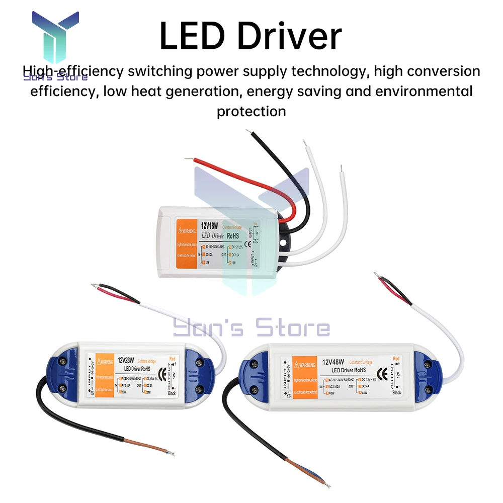 DC12V LED 드라이버 전원 공급 장치 AC 90-240V to12V LED 전원..