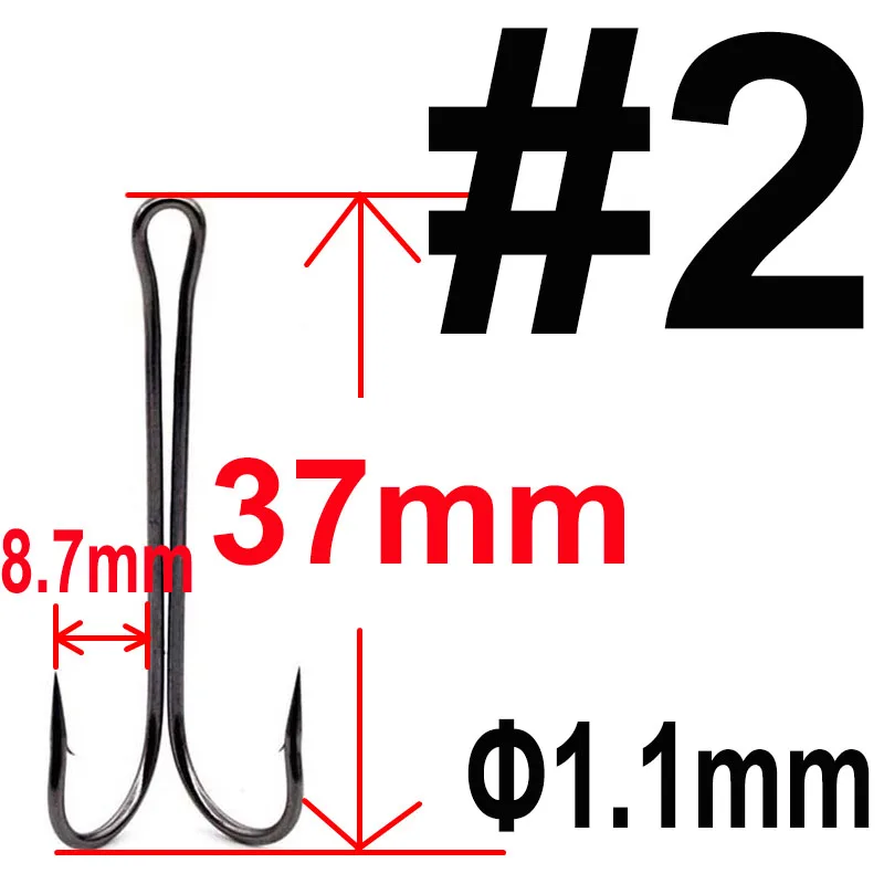 100 pcs Long Shank Weedless Fishing hook Double Hook For Soft Lure Fly  Tying Duple Hook for Jig Bass Fish Hook fishing tackle