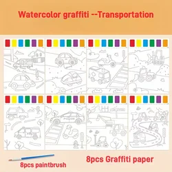 Comprehensive Art Starter Kit with Brushes, Paints, and Paper (Cartoon)