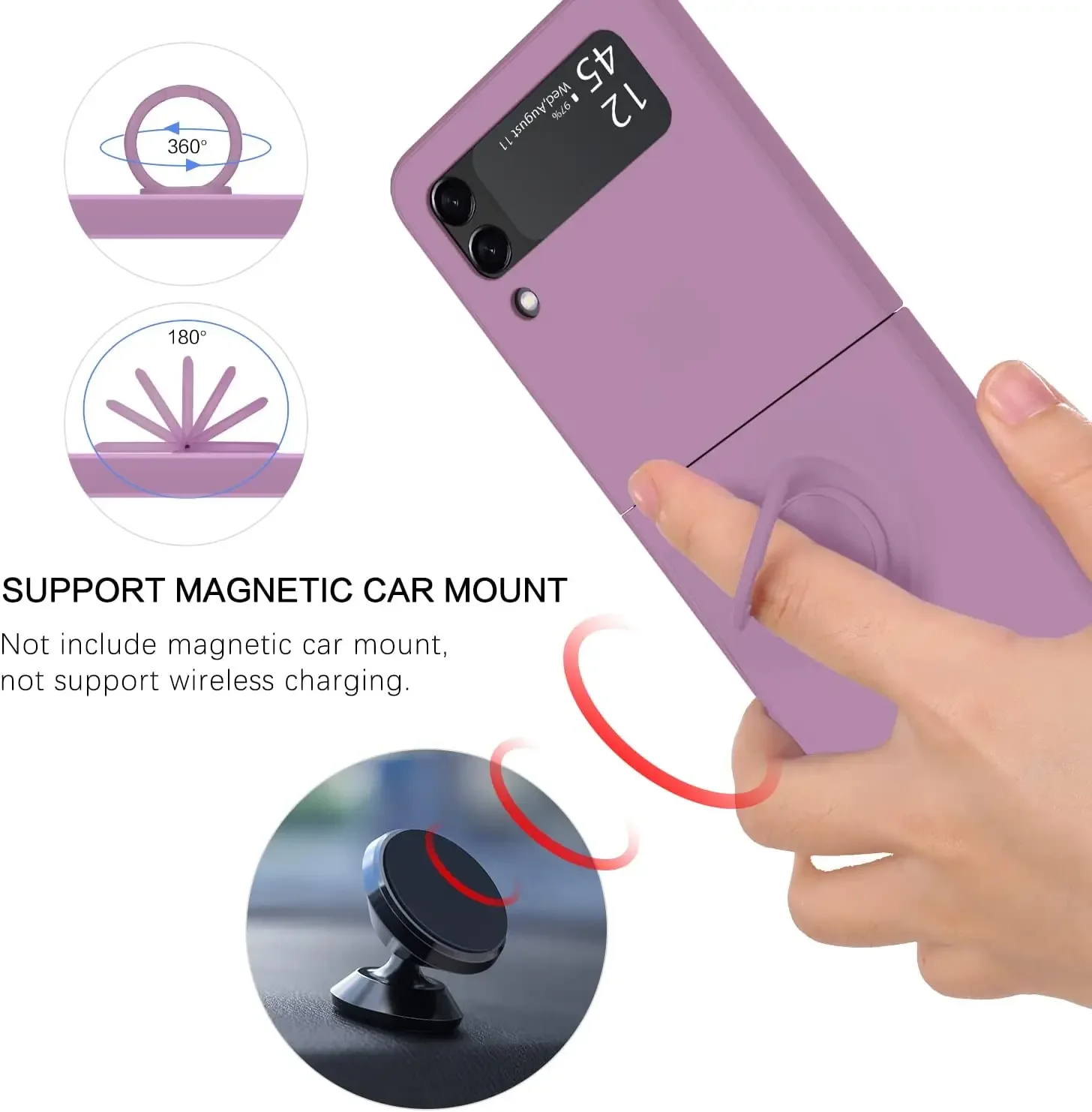 Luxurious Magnetic Ring Stand Silicone Phone Case with Bracket Skin Feel