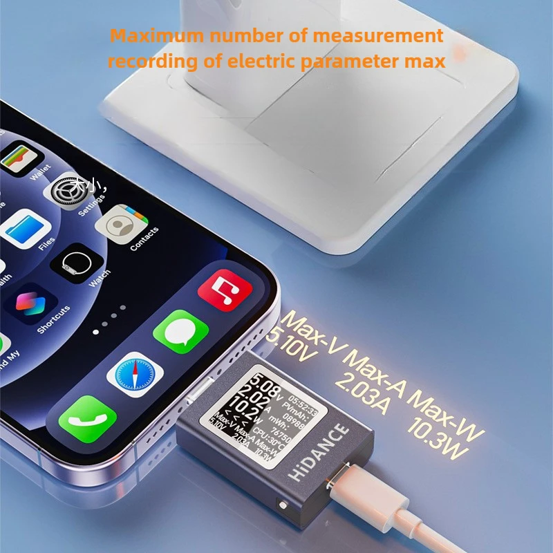 13 in 1 DC 4.5-50V 0-12A 다기능 디지털 디스플레이 DC 전압 전류계 전력계 Type-c 휴대폰 충전 PD3.1 테스터