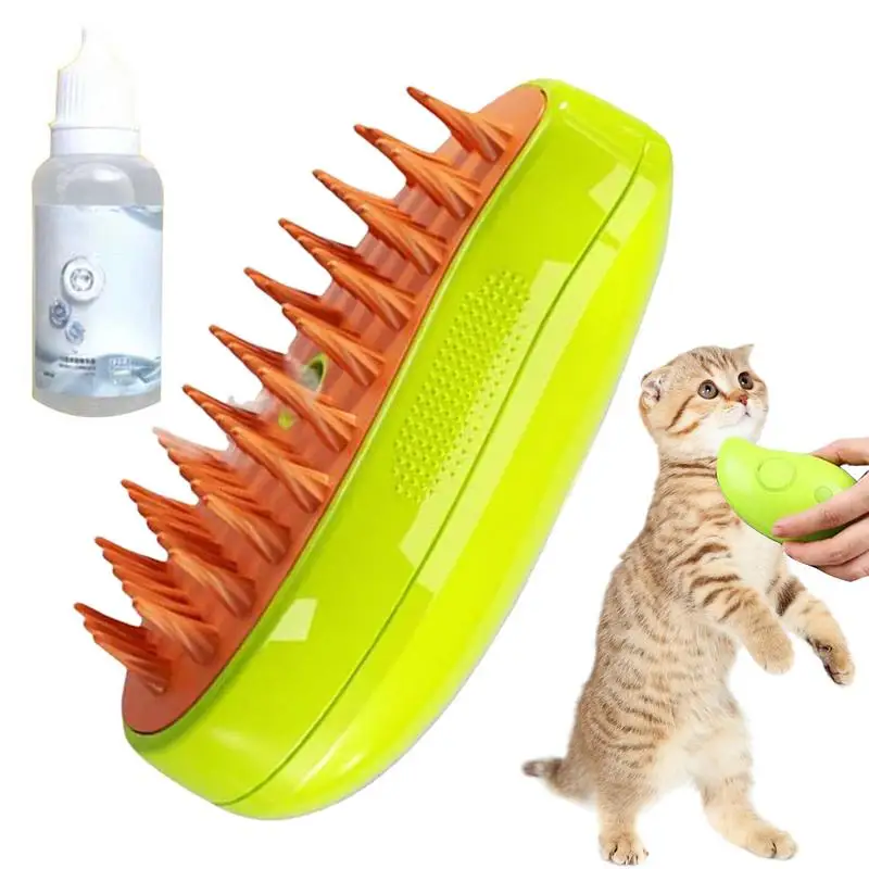Steamy Cat Brush, spazzola 3 in 1 Cat Steamy Brush, spazzola spray per la  pulizia dei peli di animali domestici, spazzola per la cura dei gatti, per  rimuovere l'infeltrimento e il pelo sciolto 