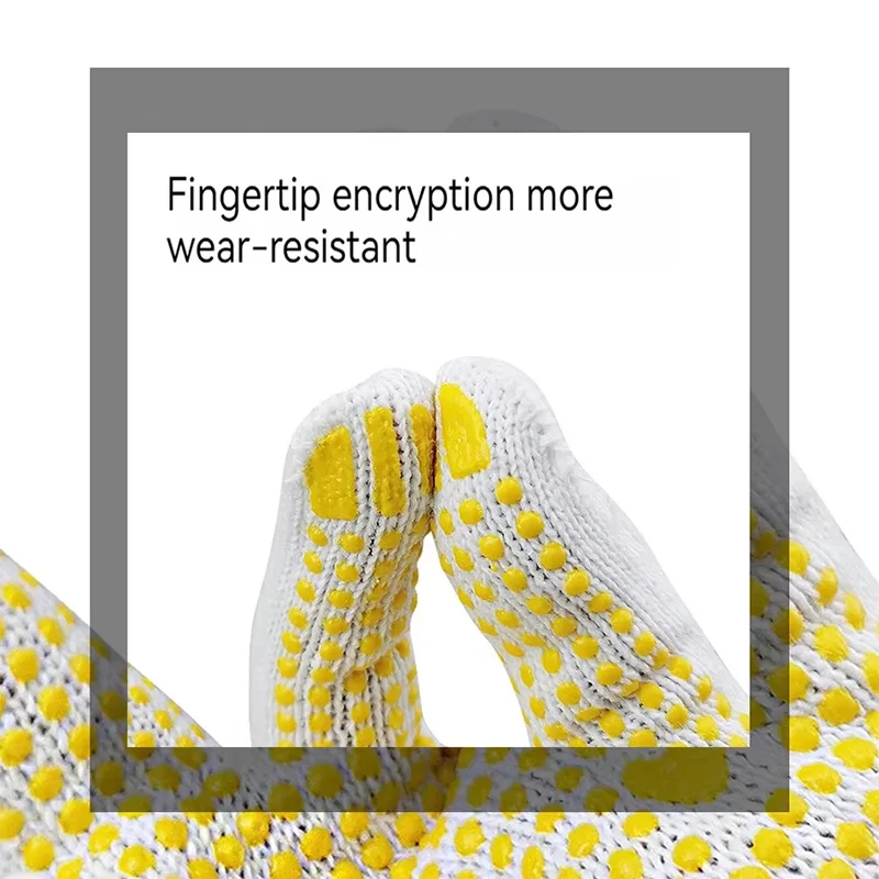 15/30 pairs Work Gloves with Anti Slip Grip PVC Dots Safety Cotton Protection ,for Painter, Mechanic Industrial Construction mit