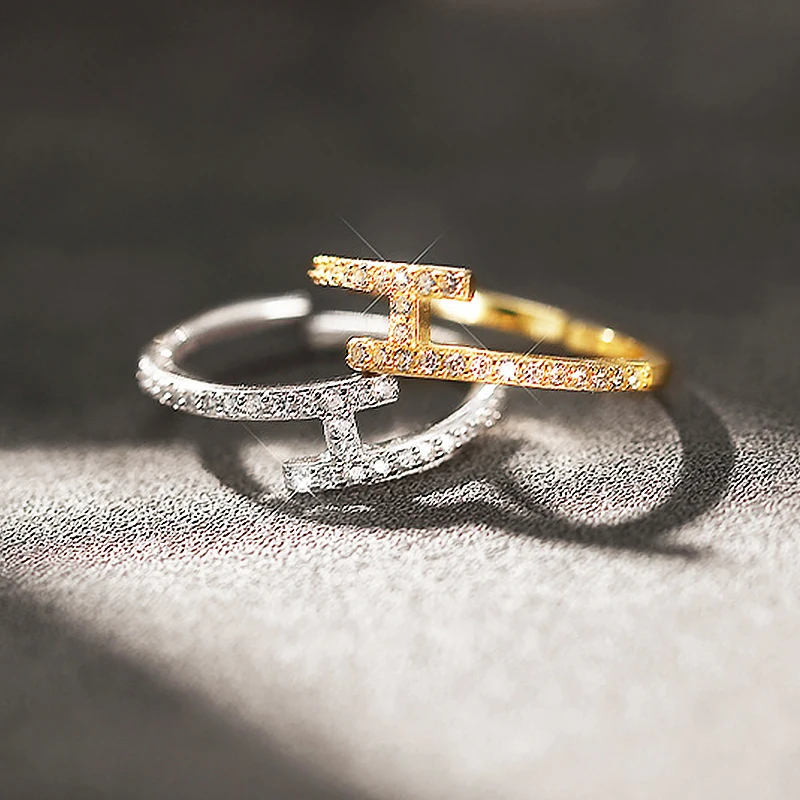 Stylish H Letter In Gold Ring Mens 10K Yellow White Gold Initial