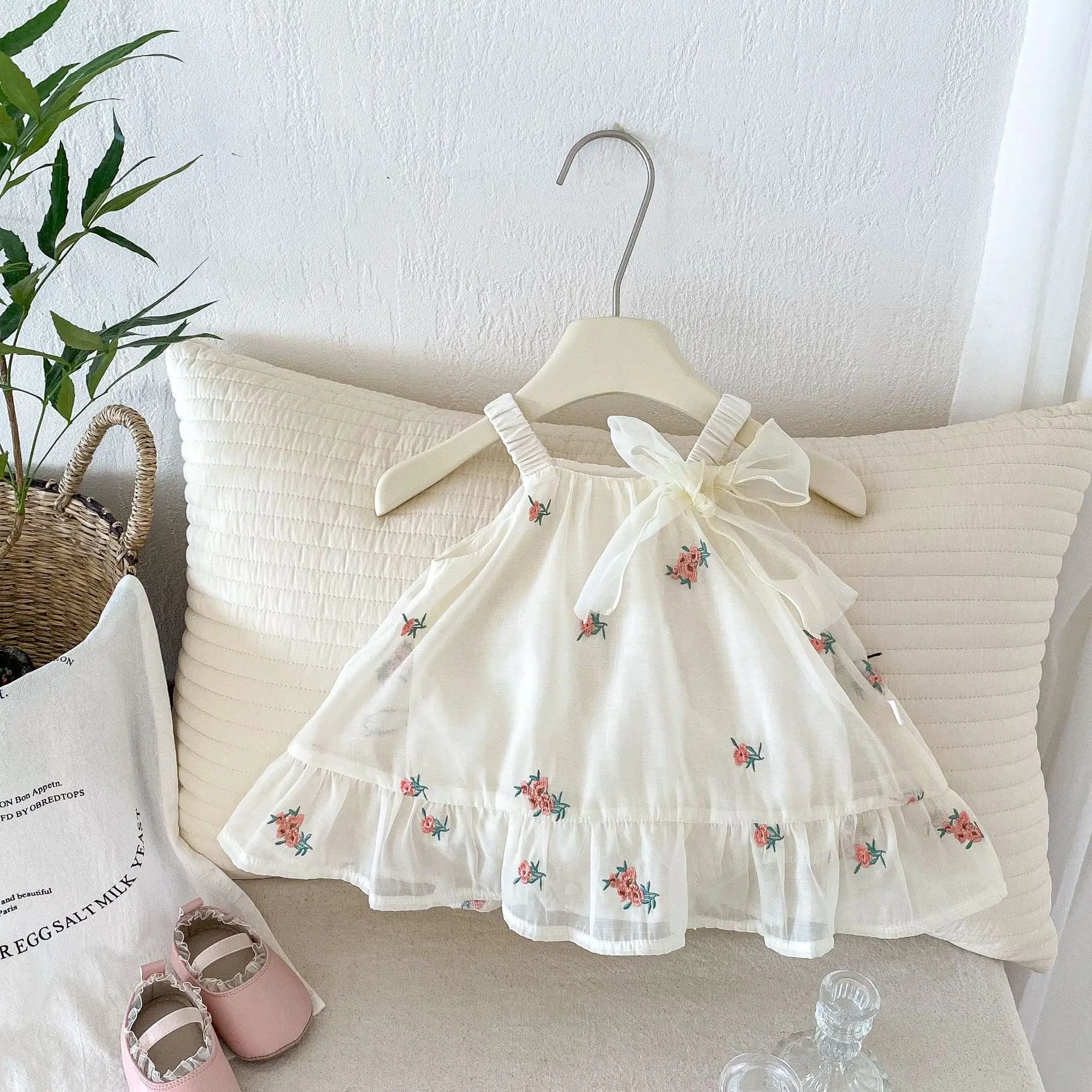 

Детское платье, летняя детская одежда в Корейском стиле, очень милая Одежда для девочек