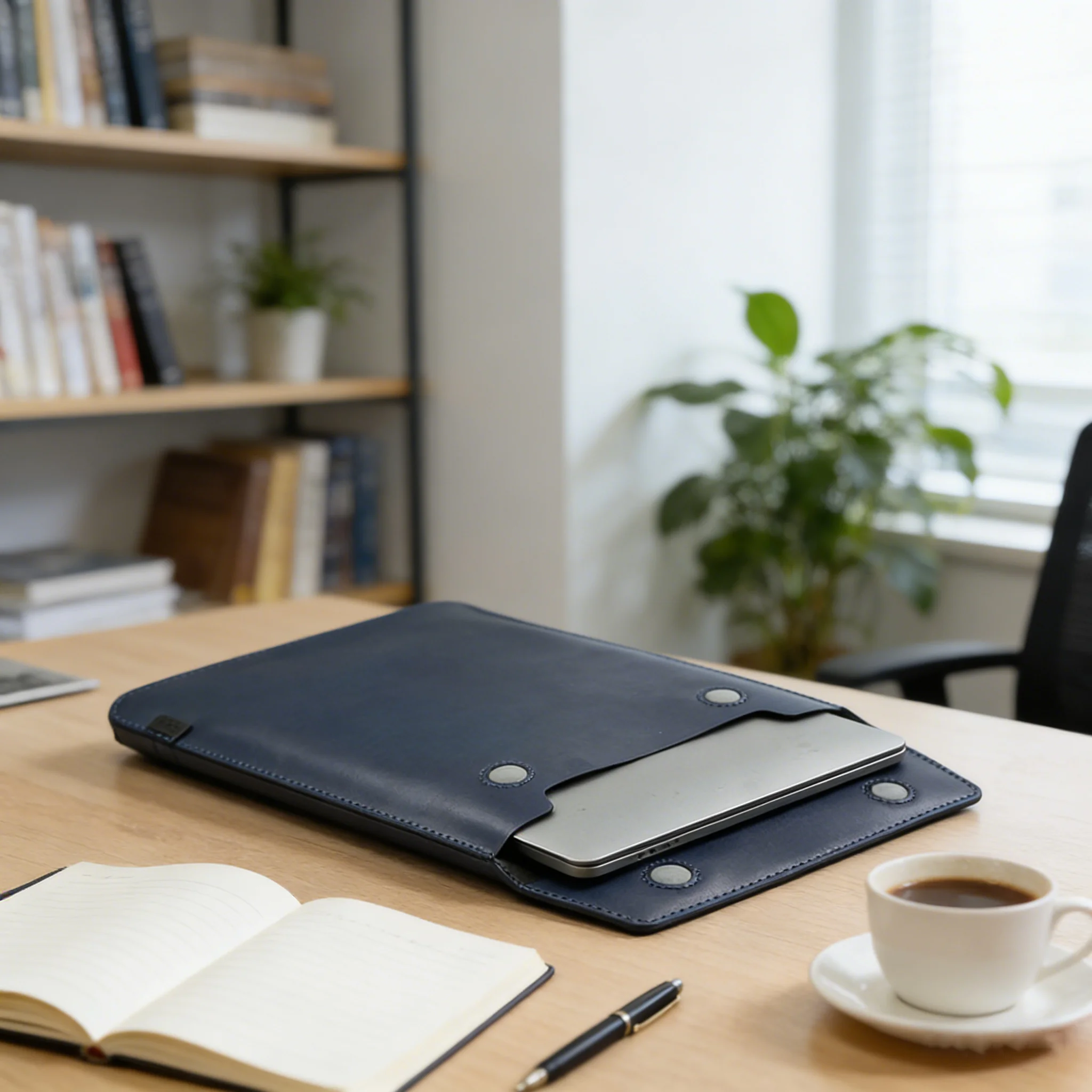 Sleek PU Leather Laptop Sleeve - Super Slim Envelope Design, 13-16 Inch