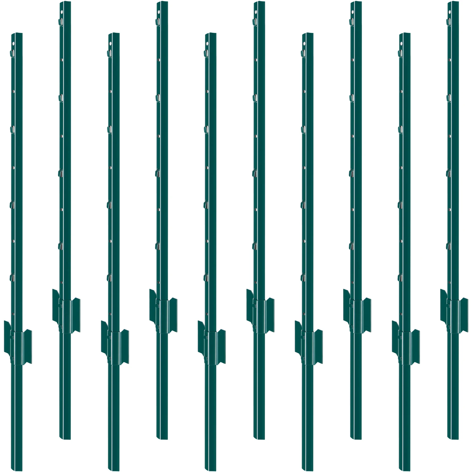 SucceBuy Fence Post T-Post Heavy Duty Metal Fence Post Sturdy Steel Fence Stakes for Garden Yard Lawn Farms Outdoor Wire Fencing
