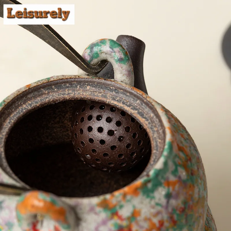 225ml Lifting Handle Teapot Zen Tea Infuser Pot Household Tea Soaking Kettle With Ball Hole Green Tea Cha Accessories Collection