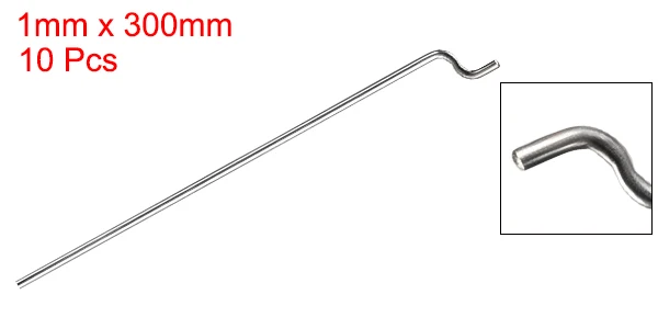 10 Stück 1 mm Durchmesser 80/180/300/400 mm Gesamtlänge Stahl Z Pull/Schubstangen Teile Werkzeuge für RC Flugzeug Flugzeug Boot Ersatz – Detail 5
