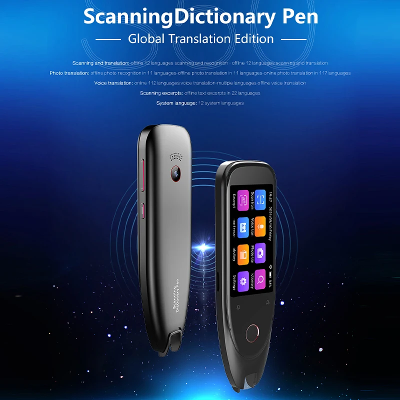 2022 NEW Dictionary Translator Pen Scanner Text Scanning Reading 116 Languages Translate Touchscreen Wireless Offline Function |