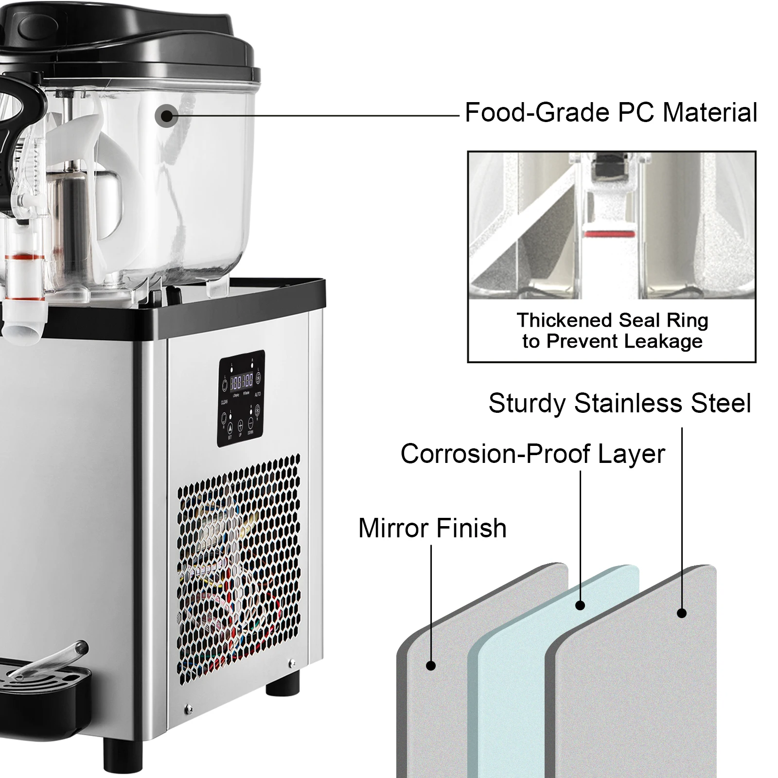 VEVOR Commercial Slushy Machine 6L x 2 Tanks 50 Cups Stainless Steel Margarita Smoothie Frozen Drink Maker for Bars and Home Use 2