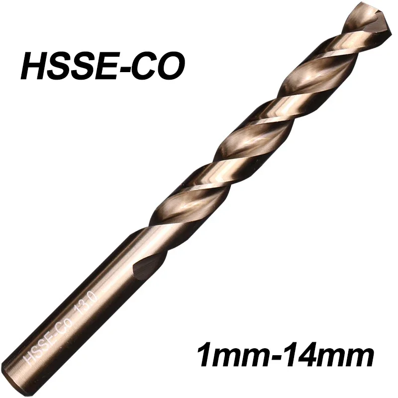 1-14Mm Hsse-Co High Cobalt Din338 Superhard Twist Drill Bit Hole Tool Per Acciaio Inossidabile, Die Steel, Lega Di Alluminio, Ghisa