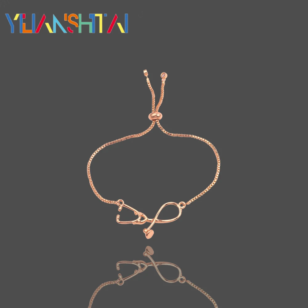 Medical Stethoscope Bracelet Adjustable Chain Jewelry Gift For Doctor