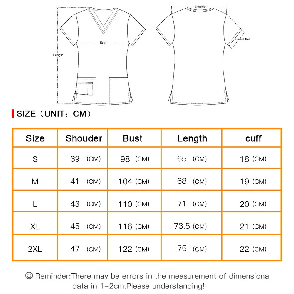 Unisex Medical Nurse Uniform Top Short Sleeve High Quality Solid Color Medical Scrub Top VNeck Doctor Elastic Workwear