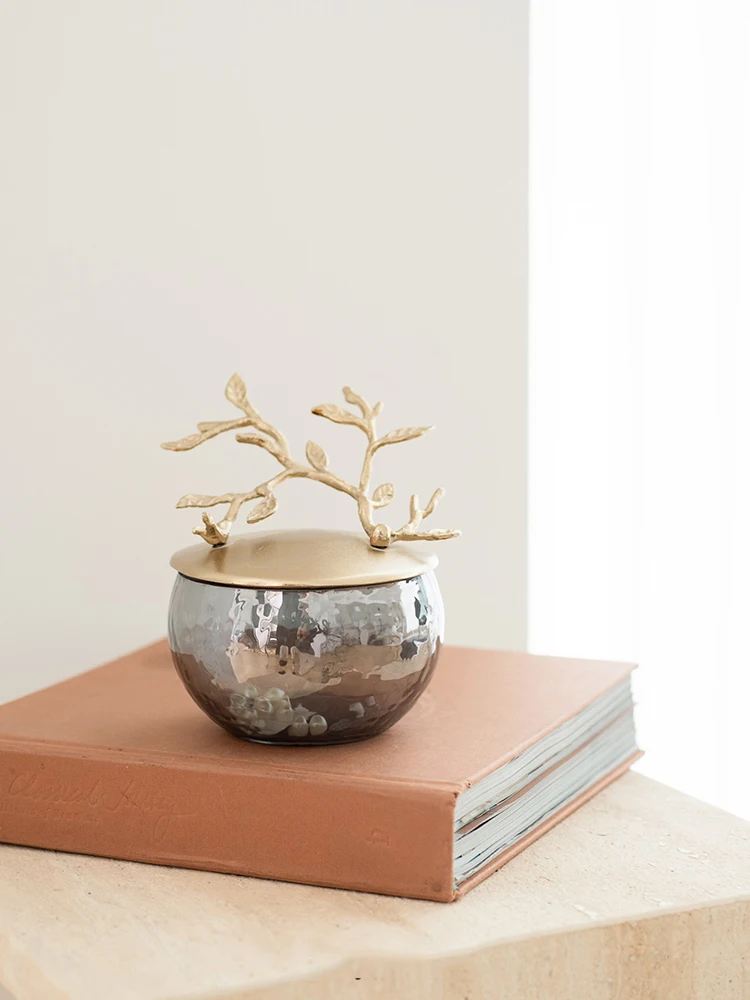 Light Luxury Aluminium Gold Tree Branch Decorative Glass Storage Jar Food Candy Jewellery Wedding Decoration Accessories 4
