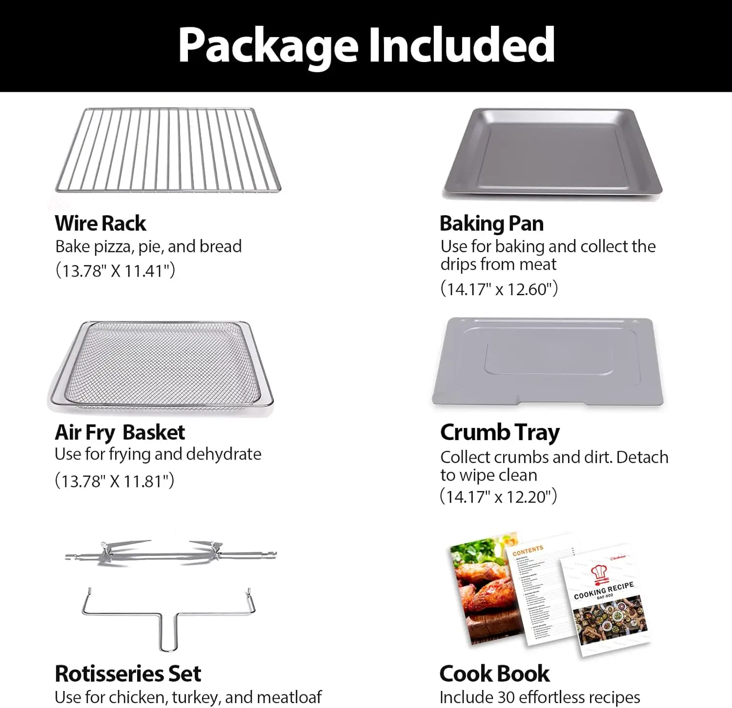 19-In-1 Air Fryer Toaster Oven Combo with Rotisserie and Dehydrator, Digital Convection Oven Countertop Airfryer 6