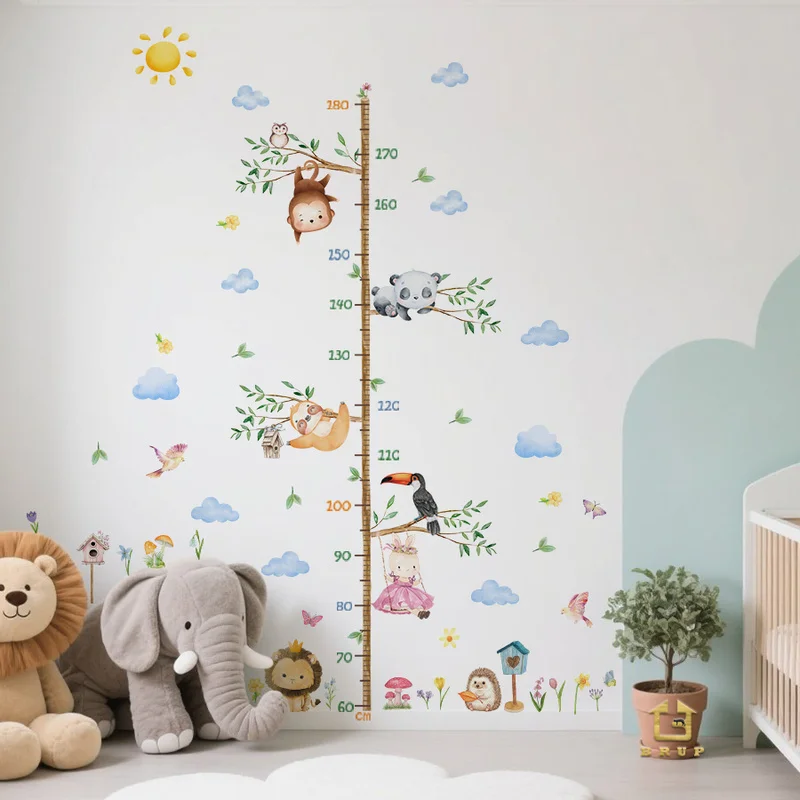 Large Jungle Animal Growth Chart 2