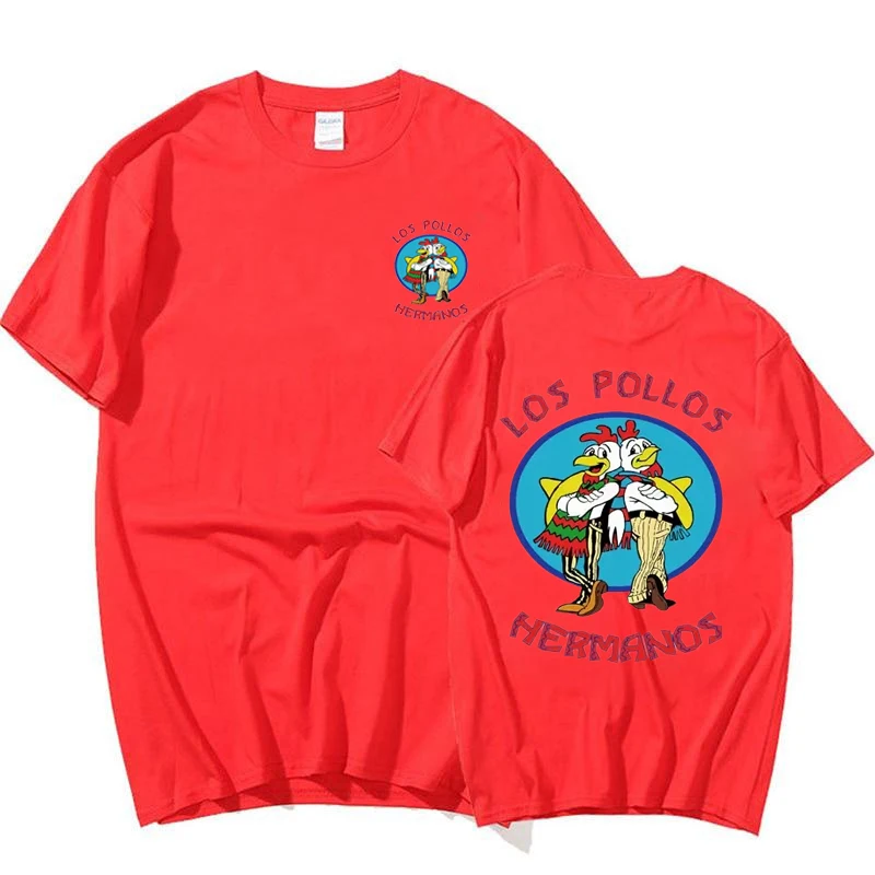 TV 시리즈 Breaking Bad Los Pollos Hermanos 양면 프린트 T 셔츠 Funny Chicken Brothers 남성 여성 T 셔츠 streetwear