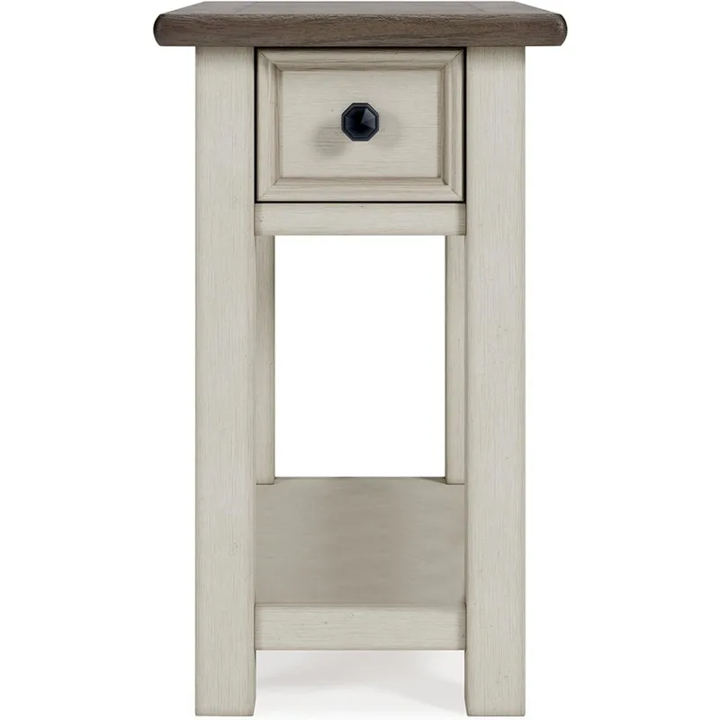 Bolanburg Farmhouse Chair Side End Table, Light Brown & Whitewash 5