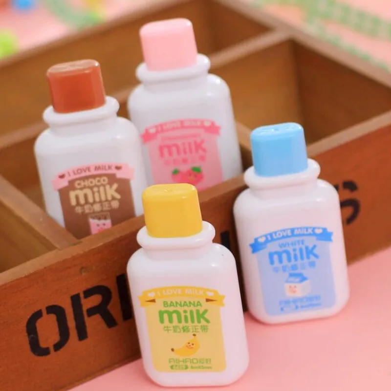 Ellen Brook 1 Piece Cute Kawaii Cartoom Milk Bottle Correction Tape Stationery Office School Supplies