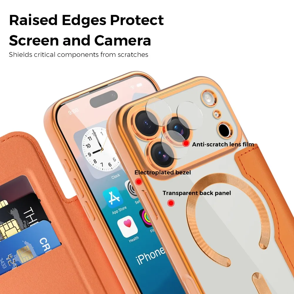 Premium PU Leather Magnetic Flip Wallet Phone Case with Card Slot Cover