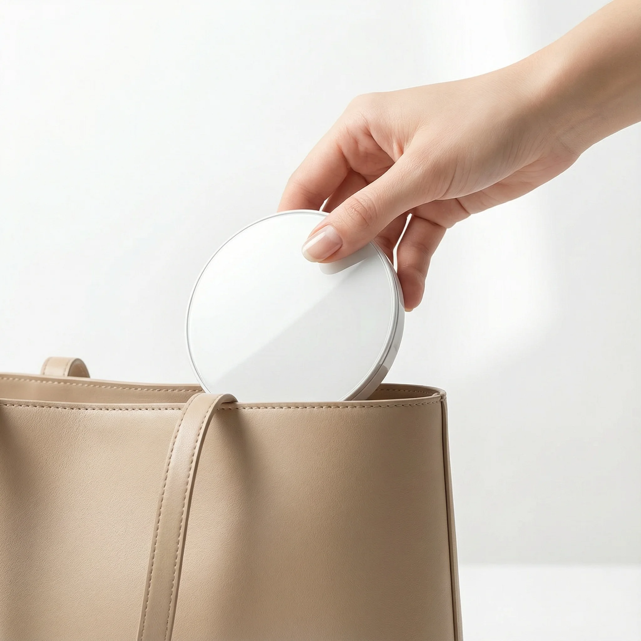 휴대용 여행용 화장 거울 UV 거울 자외선 차단 테스트 카메라 비주얼 LED 조명 확대 자외선 차단제 화장 거울