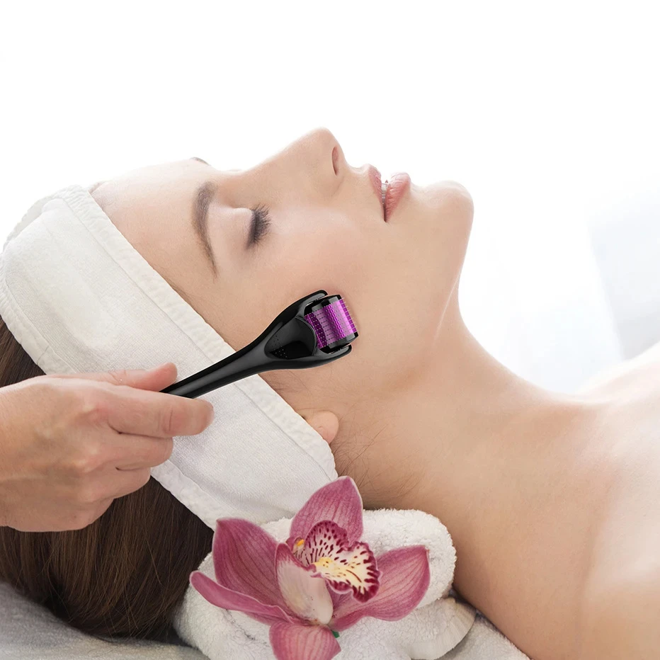 0.25mm Derma Roller 540 Stainless Steel Black Microneedling Roller Facial Skin Care Home Use for Face Beauty Massage Tools derma roller