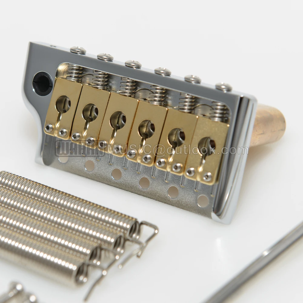 WAAH Gitarren-Tremolo-Brücke im PRS-Stil, CNC-gefräst, Ultra 52,5mm Messing, 6 Schrauben, Knife Edge für STcaster-Gitarre – Detail 7