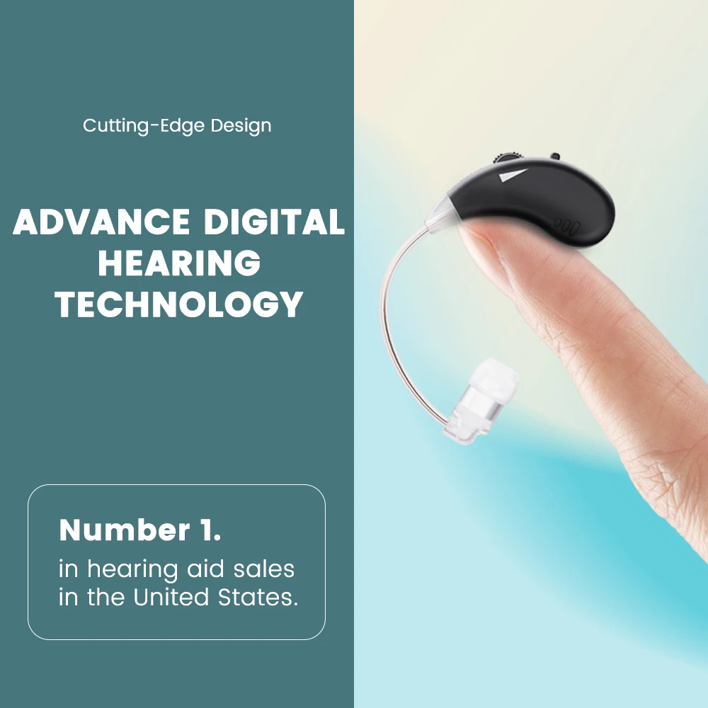 JINGHAO Rechargeable Hearing Aid Sound Device Hearing Amplifier with Charger Dock for Elderly  Left and Right Ear Aids 5