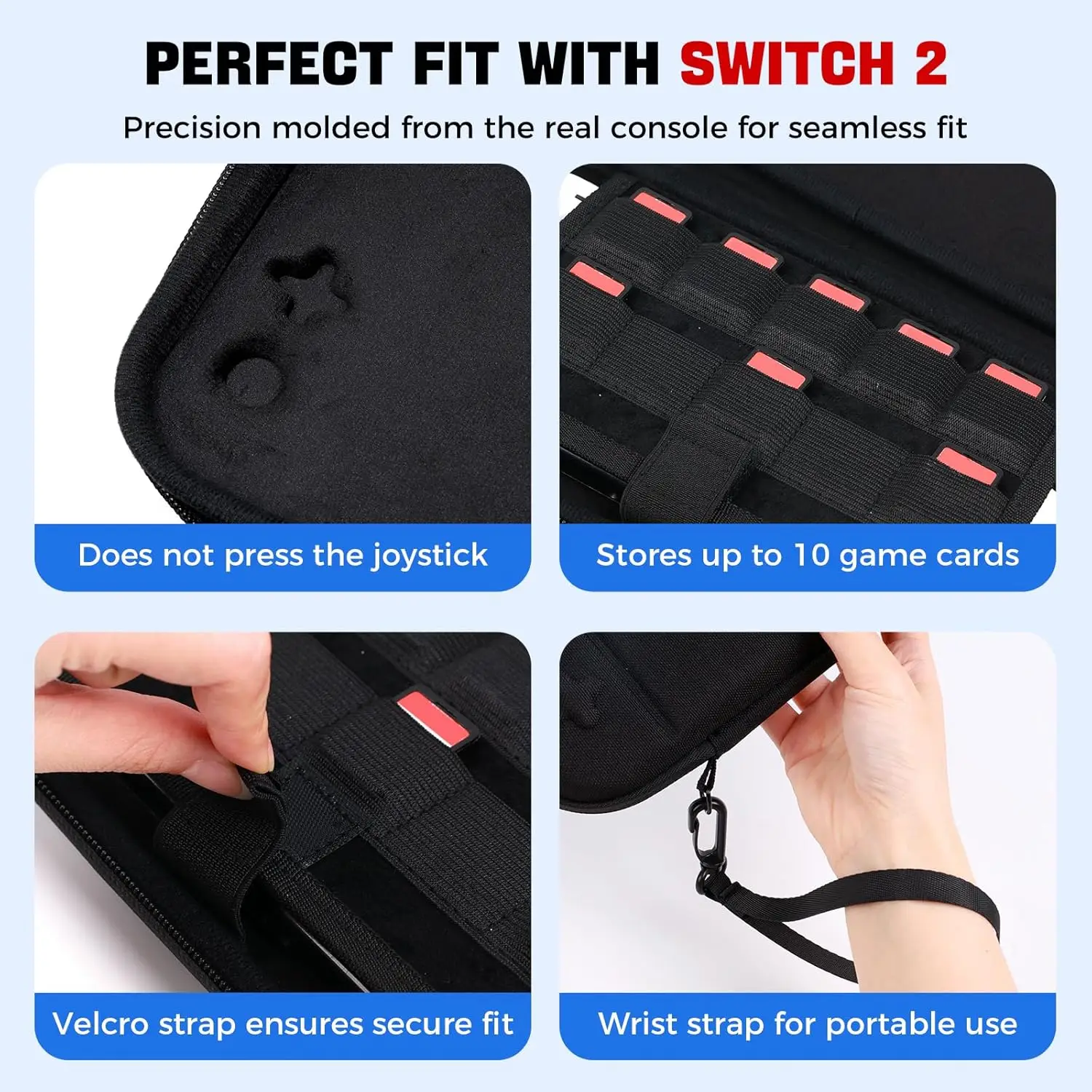 IINE SPLIT CARRYING STORAGE BAG FOR SWITCH 2 Large Capacity Detachable Design Durable EVA Material Shockproof Drop-re