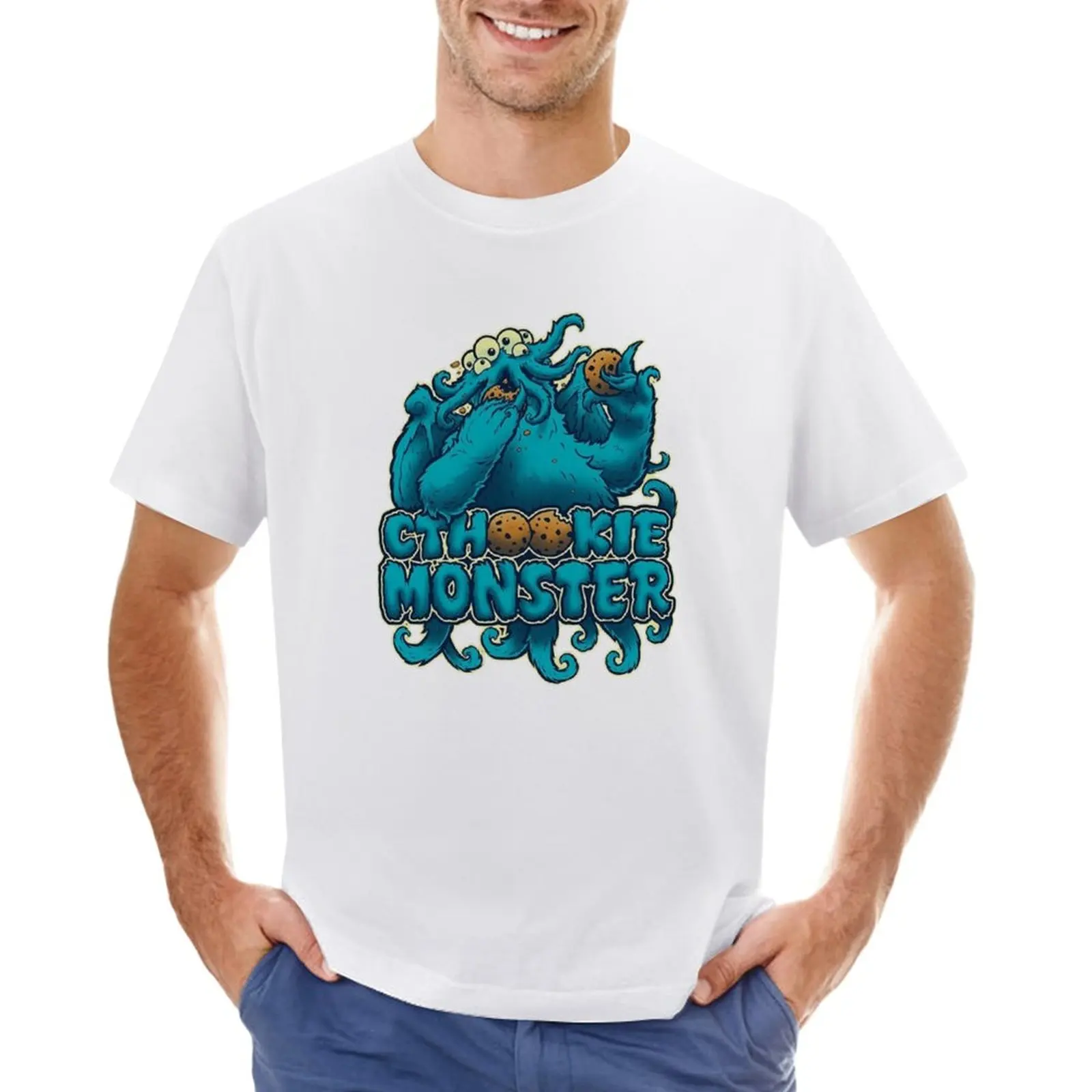 

Cthookie Blue T-Shirt heavyweights blacks summer clothes funnys Men's t shirts