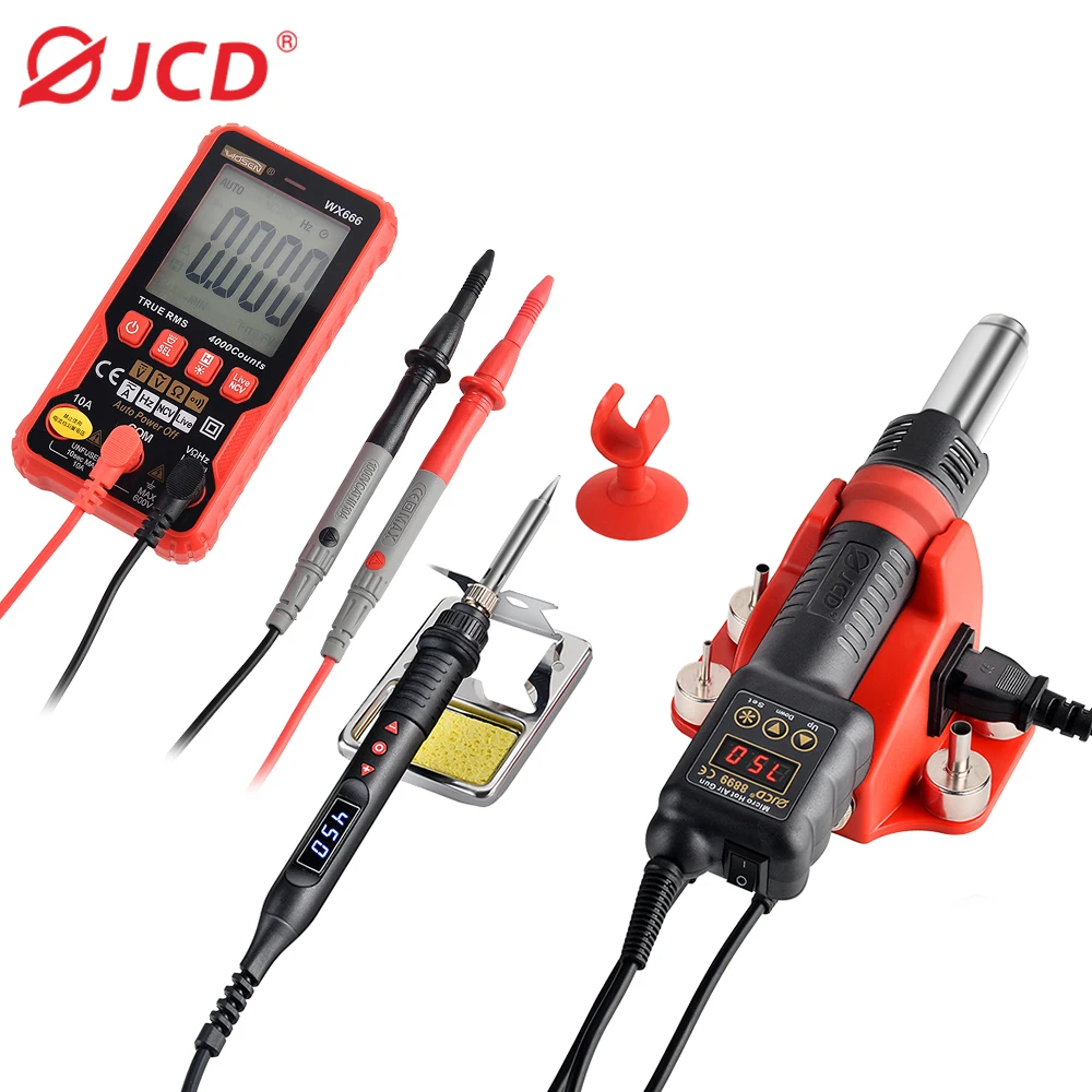 JCD 8899 750W Micro Hot Air Gun LCD Display Rework Soldering Station Portable Heat Gun Temperature Adjustable BGA Welding Tools jcd 750w soldering station 8586d 2 in 1 hot air gun lcd dual digital display electric soldering iron smd welding rework station