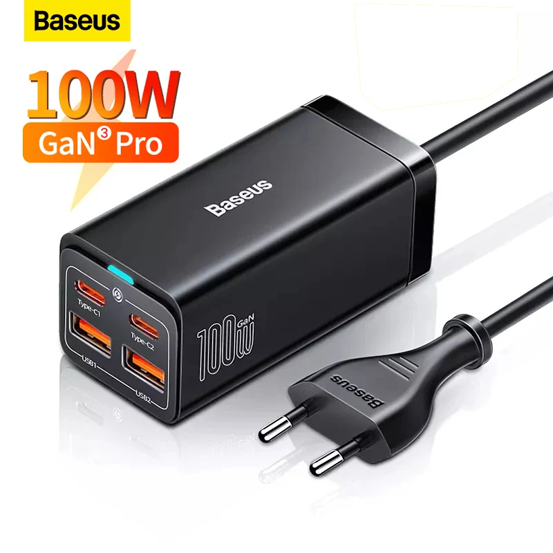 Настольное зарядное устройство Baseus GaN3, 100 Вт, 65 Вт, быстрая зарядка 4,0, QC3.0, USB Type-C, зарядное устройство для телефона, для iPhone14, Huawei, Xiaomi, MacBook, ноутбука