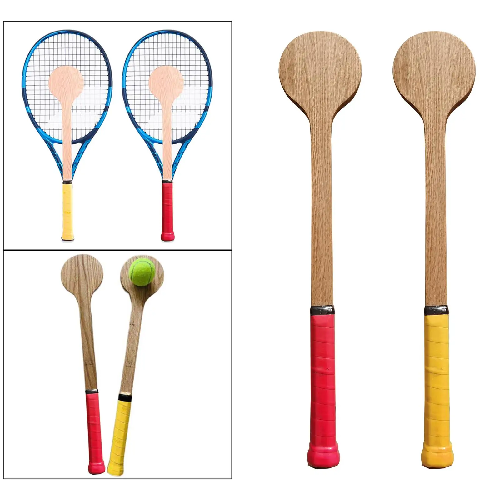 Tennis Sweet Spot Racket Wooden Tennis Spoon Swing Training Racket Accuracy Practice Batting Hitting Equipment Gear tennis racket