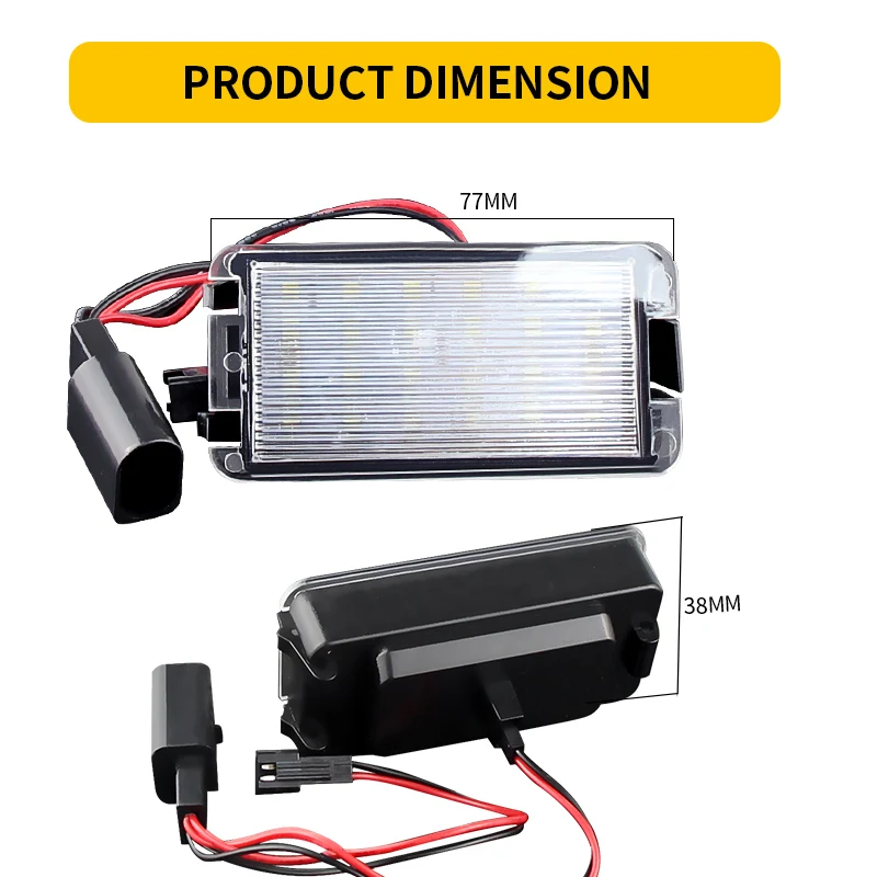 Numéro de plaque d'immatriculation de voiture Led blanc, 2 pièces, éclairage adapté directement à Renault Clio Megane Twingo II laguna II 5D Vel satiné Master