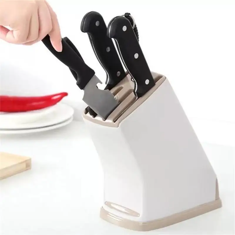 1pc MultiFunction Durable Kitchen Plastic Knife Stand Holder Storage Drainage Cutlery Rack Organizer knife holder
