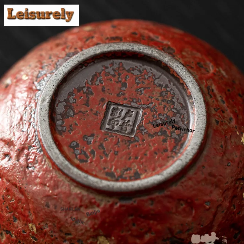 100ml Sprinkle Gold Small Horse Red Teapot Traditional Tea Infuser Pot Tea Making Kettle With Strainer For Tea Craft Accessories