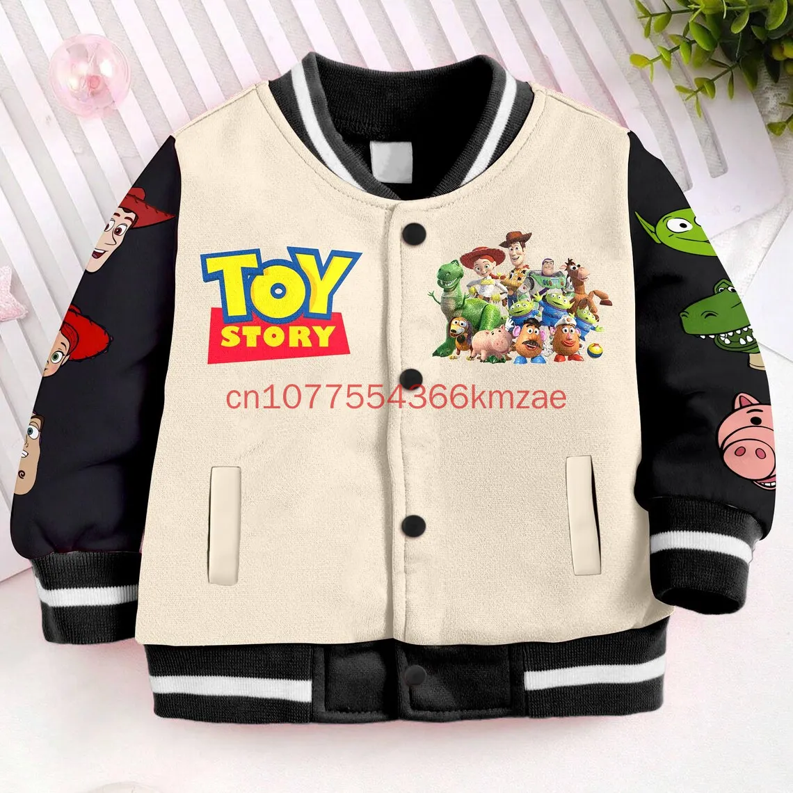 Cartoon Toy Story Baseball Jacket Printed Spring/Summer Boys Girls Casual Comfort Chunky Cardigan Kids Fashion Baseball Jacket