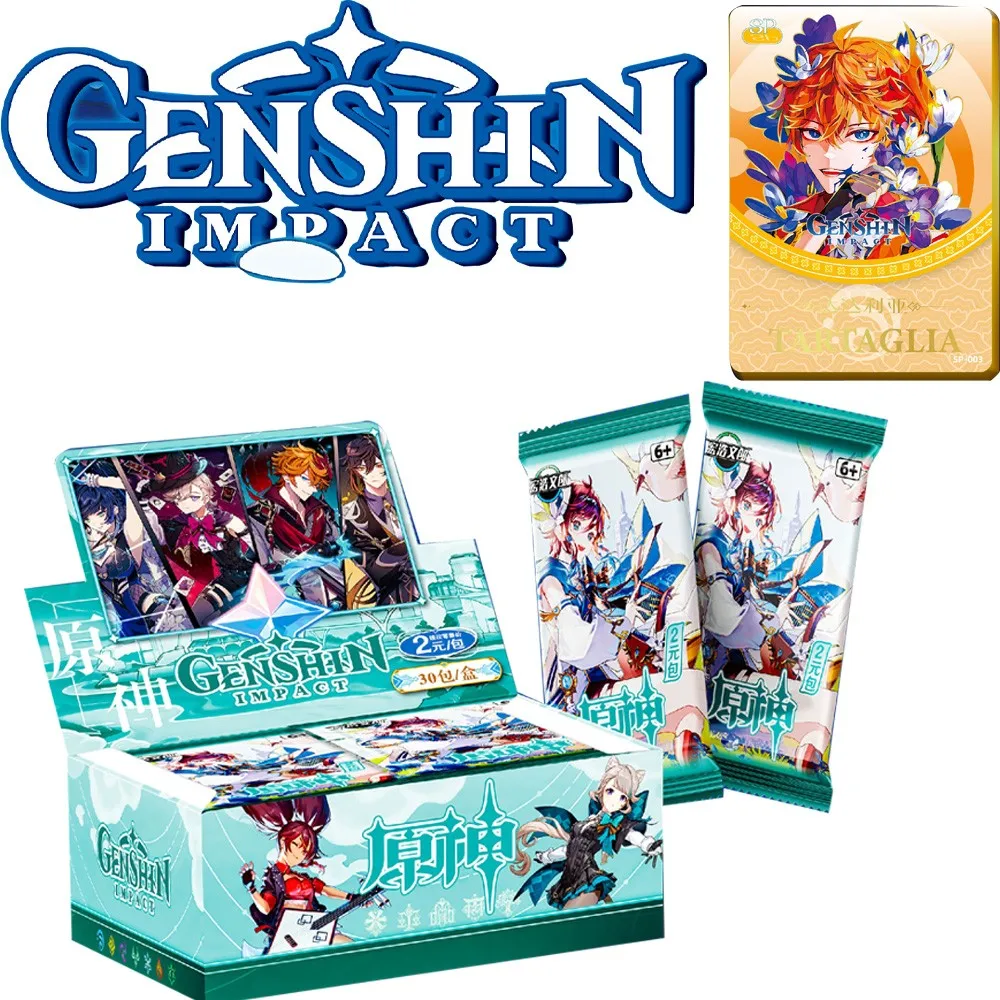 

Original Genshin Impact Collection Cards Set New In Anime Party Table Game Playing Cards Board Toys For Christmas Douj Gift Toy