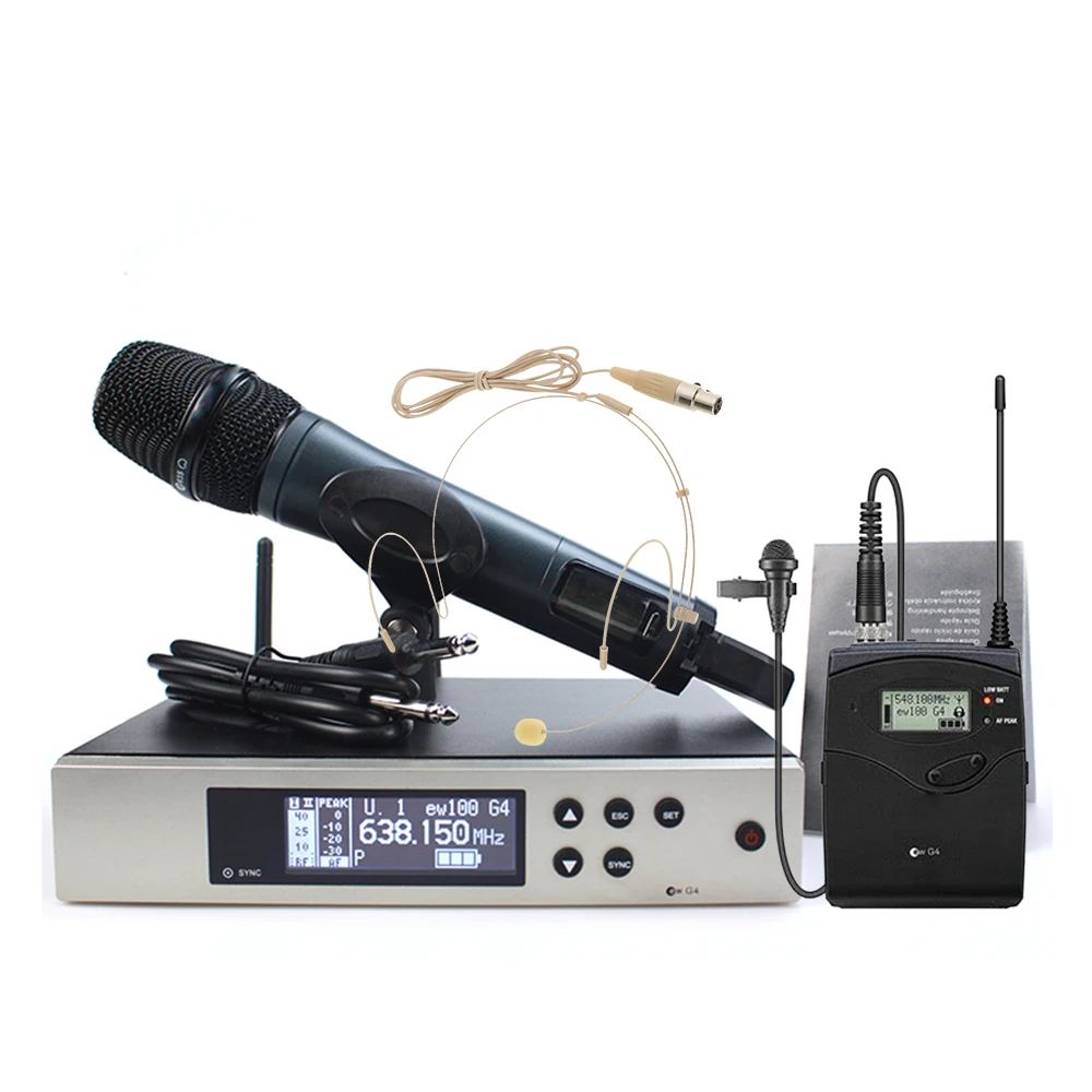 

Top quality EW135G4 EW 100 G4 professional UHF wireless microphone system with EW100G4 Receiver E835 microphone & Lapel Headset