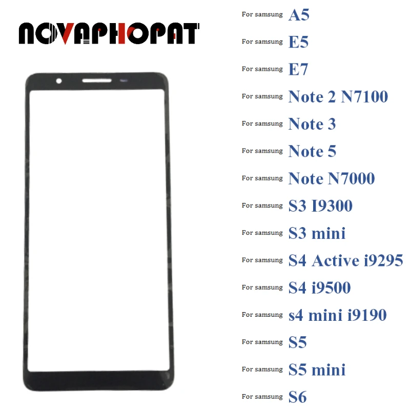 Per Samsung Galaxy A5 E5 E7 Nota 2 3 5 S3 S4 S5 Mini Active S6 N7100 N7000 Digitalizzatore Sensore Lcd Touch Screen Lente In Vetro