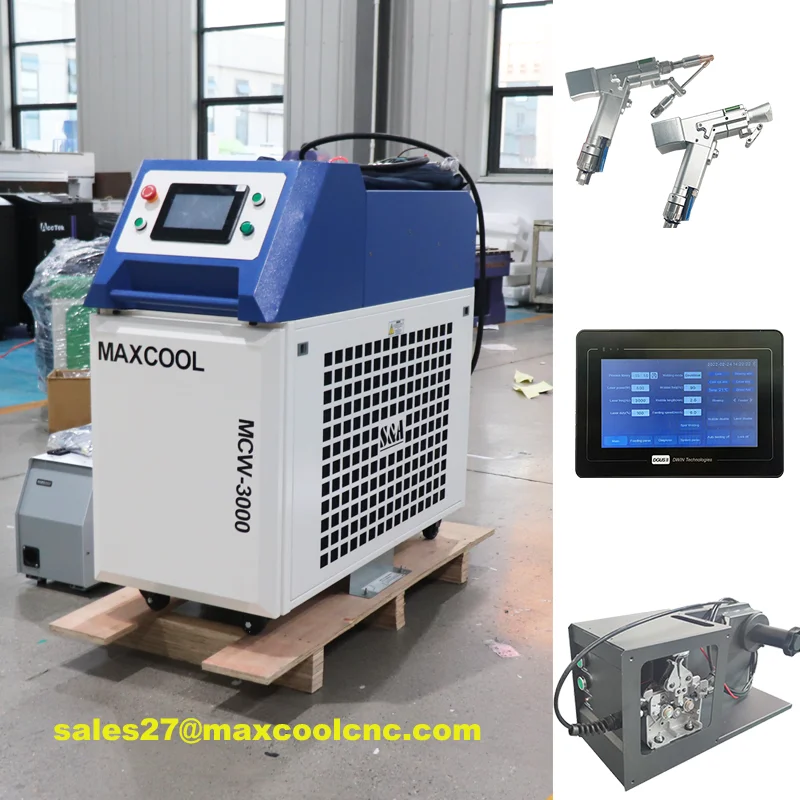 Maxcool Laser Machines 1000w 1500w 2000W 3000W Fiber Laser Machine Cutting, Welding, Cleaning Function 3 In 1 3