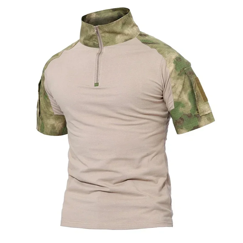 Tactical Summer Men Short Sleeves Camouflage Frog Suit Combat Hunting Workout T-Shirt