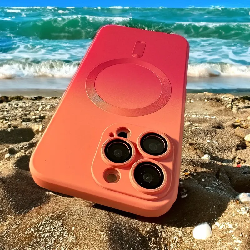 LuxuryGradientPatternMagsafeWirelessChargerPhoneCaseforiPhone