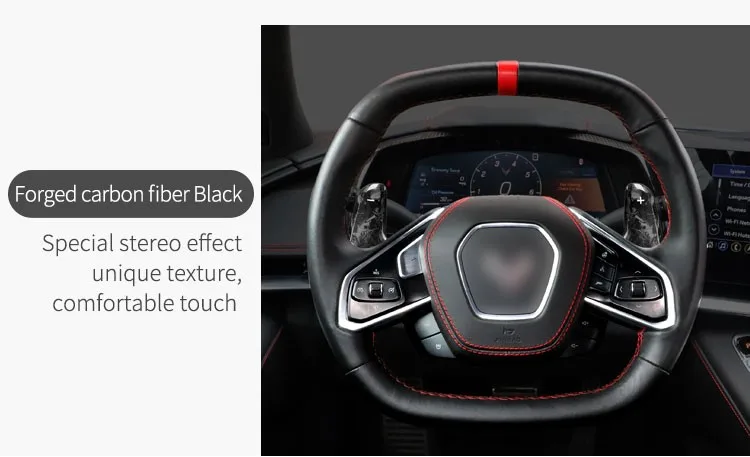 2023 T-carbon Replacement Steering Wheel Paddle Shifter Fit For Corvette C8 Shifting Paddles Carbon Fiber Auto Accessories