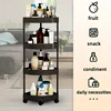 4-storey Bathroom Tripod Rolling Storage Cart Organizer, Space Saving Corner Rack, Durable Plastic with Wheels 5