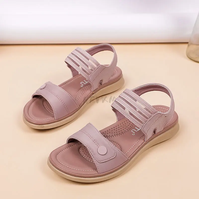 

2023 Summer Sandals Women Beach Holiday Shoes Thick Sole Women Sandals Pink Black Soft Ladies Summer Shoes Plus Size 42 A3283