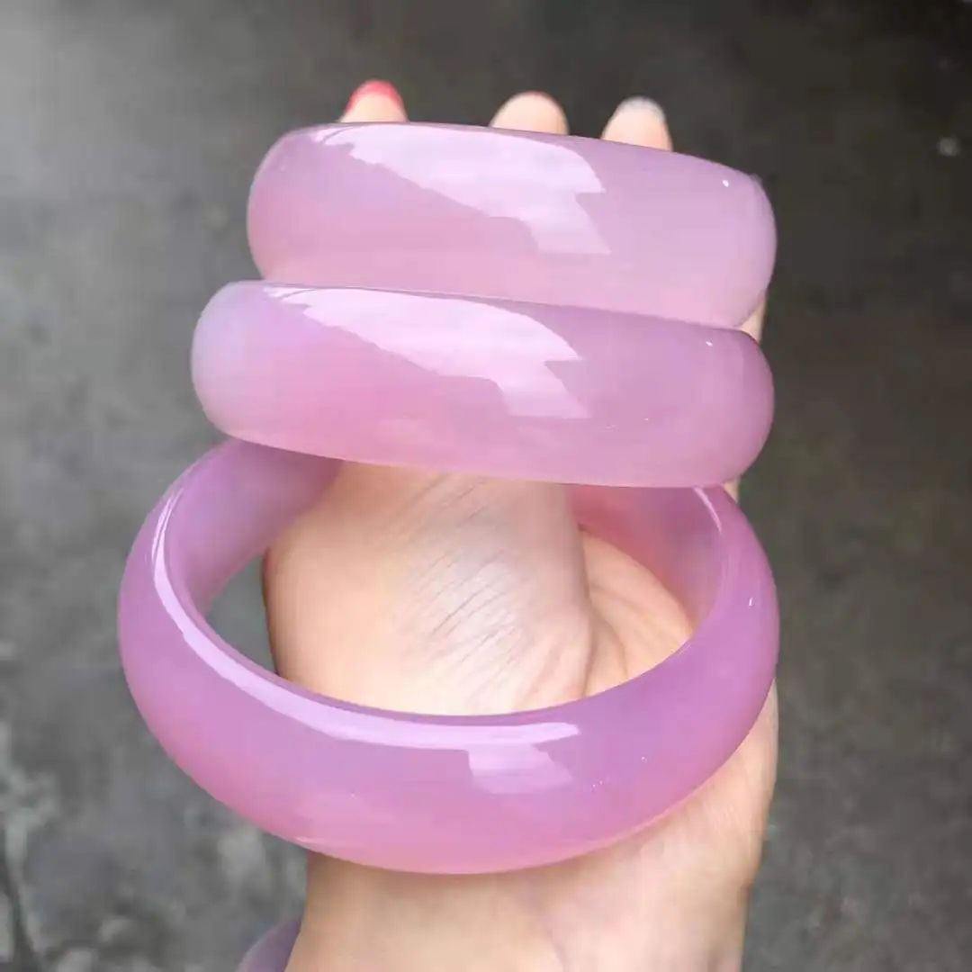 

Natural Gemstone Pink Jade Bangle Stone Bracelet Women Fine Jewelry Genuine Myanmar Jadeite With Certificate Burma Jades Bangles