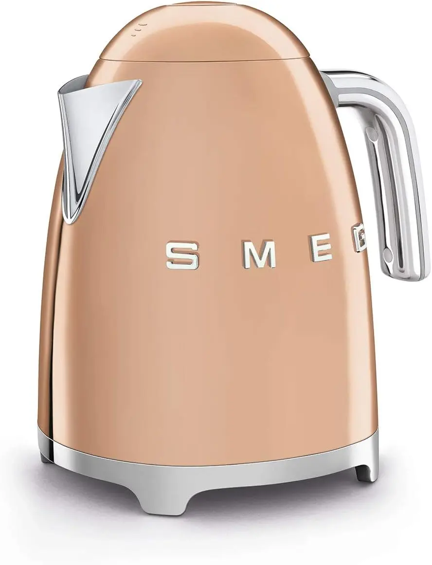 KLF03RGUS 50's Retro Style Aesthetic Electric Kettle with Embossed Logo, Rose Gold 3