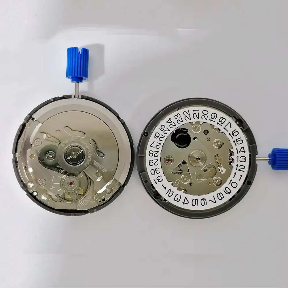Japan Original Automatic Mechanical Watch Dial with Black Date - NH35 Movement and Crown at 3.8